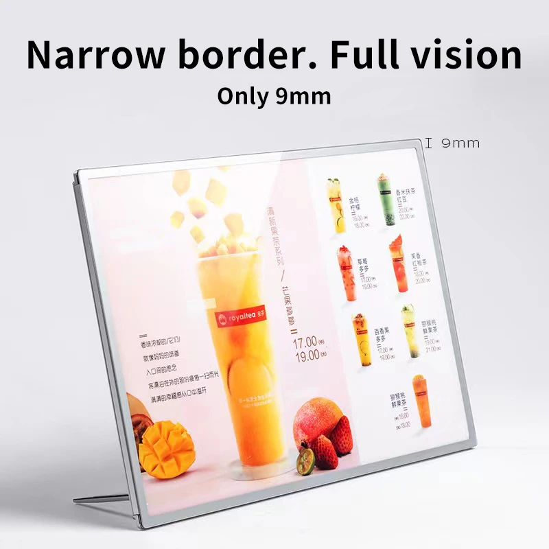 A3 A4 Rechargeable Led Light Advertising Super Thin Frame Board Display Inner Film Exchangable For Restaurant Cafe Beer Bar Shop