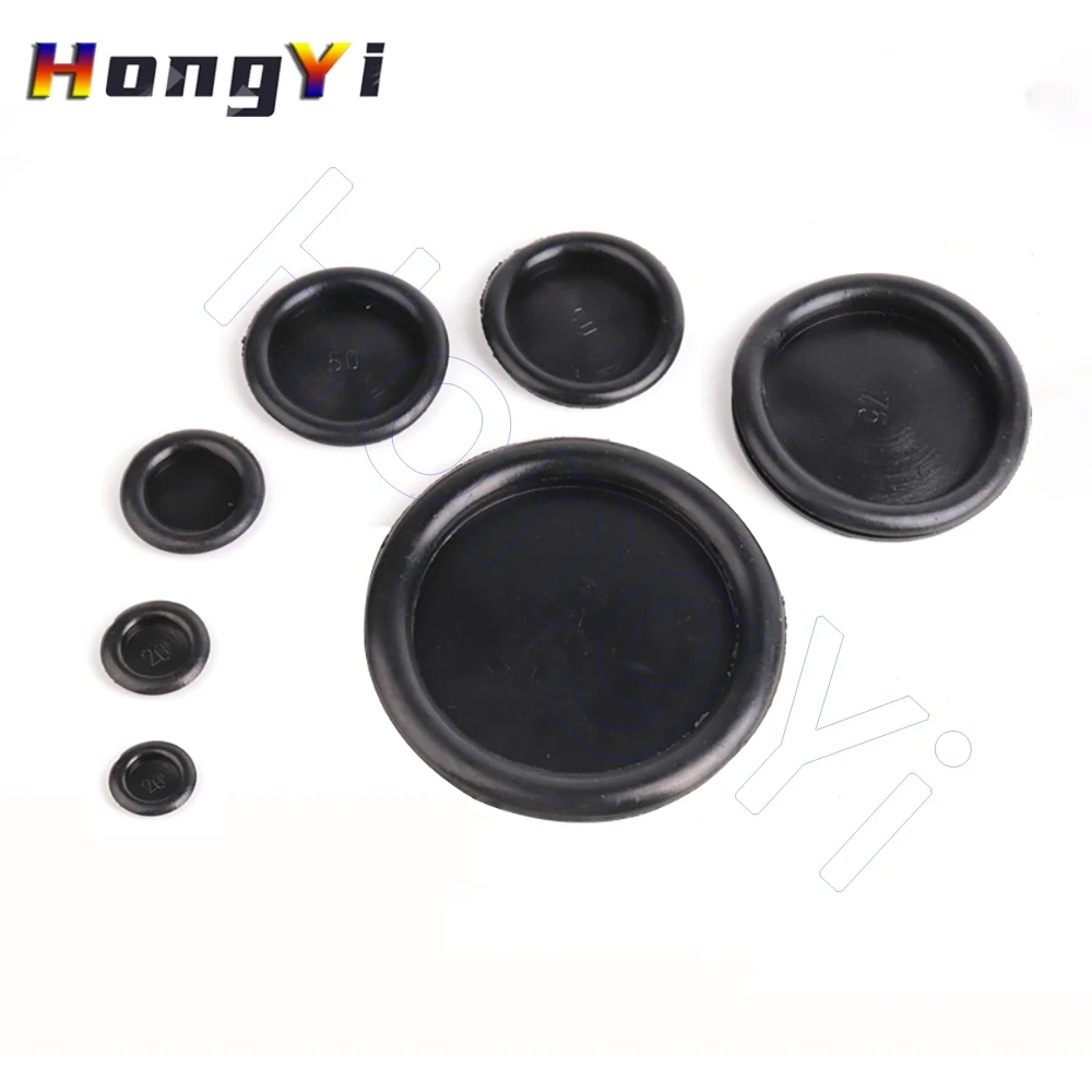 Rubber Grommet, Closed Rubber Hole Plug, Single Sided Electrical Wire Gasket, for Wiring Protection, Drill Hole Sizes 14mm-150mm