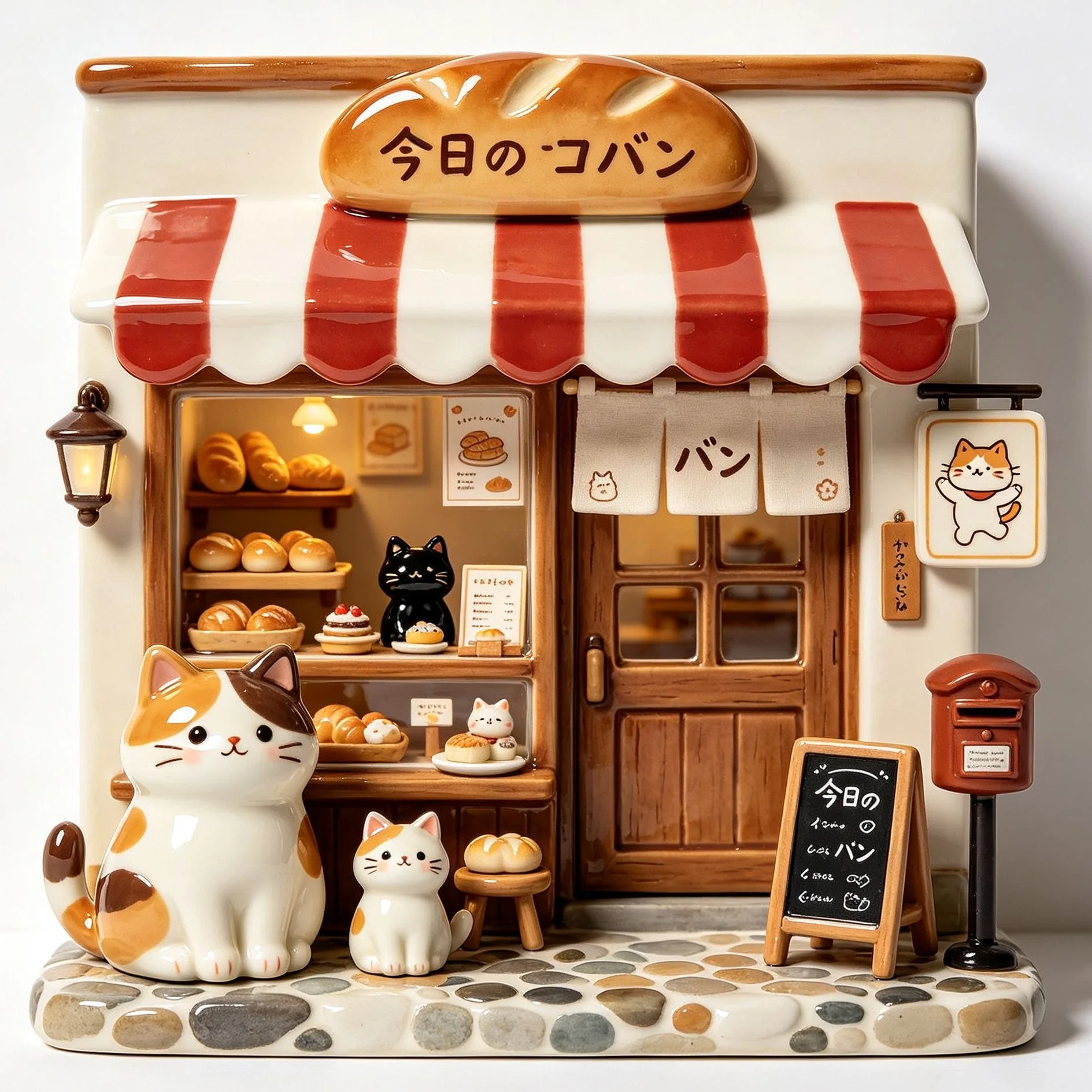 Retro Ornament Cat House Bakery Resin Relief Three-dimensional Refrigerator Magnet Creative Decoration High-end Magnetic Suction