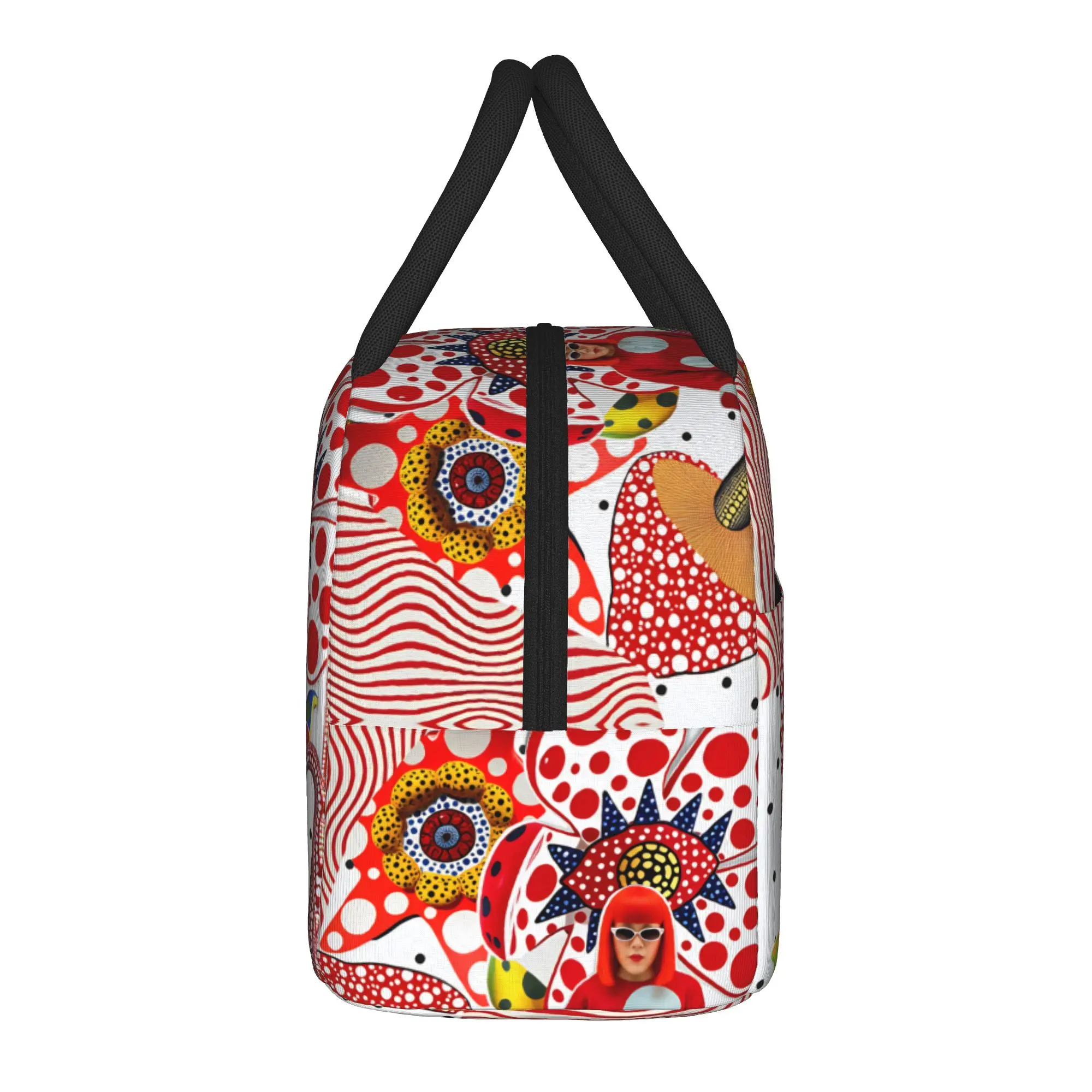 Yayoi Kusama Abstract Face Lunch Bag Japanese Artist Lunch Box Girls Office Graphic Cooler Bag Funny Oxford Tote Food Bags