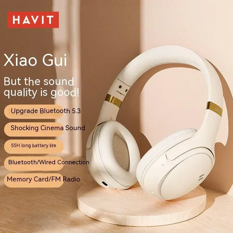 Havit Headphone H630bt Earphone Wireless Bluetooth Headset Tws Earbuds Over-Ear Noise Reduction Man Music Gaming Laptop Pc Gift