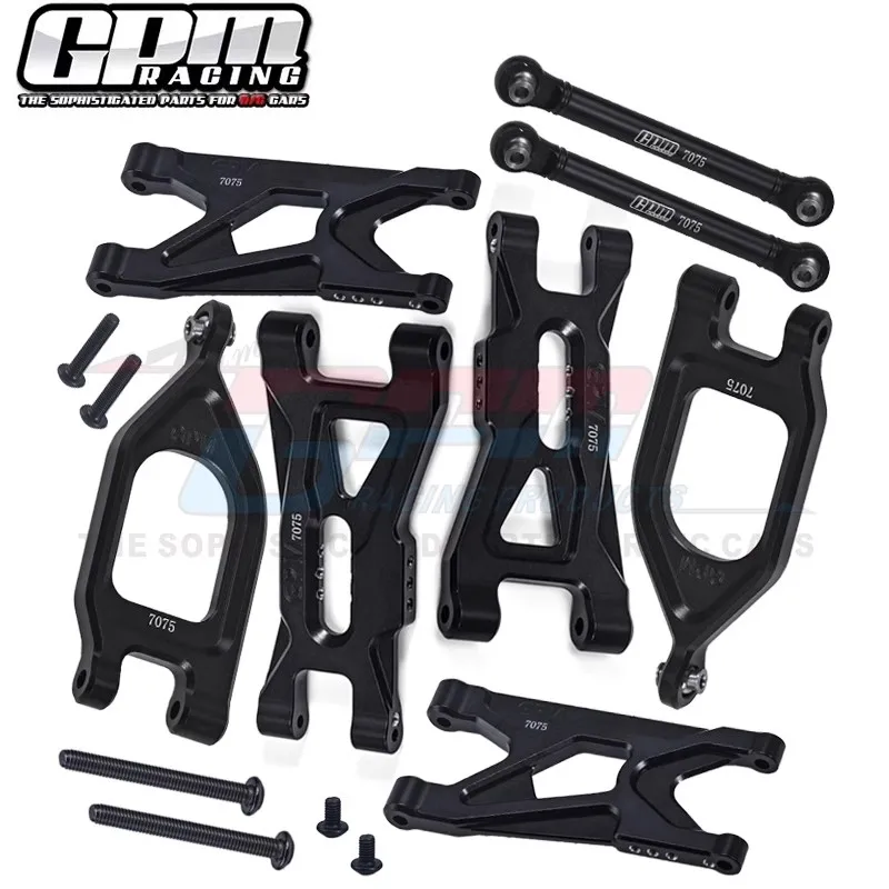 GPM Alum 7075 brazos inferiores superiores delanteros + brazos traseros + varillas de amarre del brazo superior trasero para ARRMA 1/10 GORGON ARA 330752   ARA 330750   ARA 330751