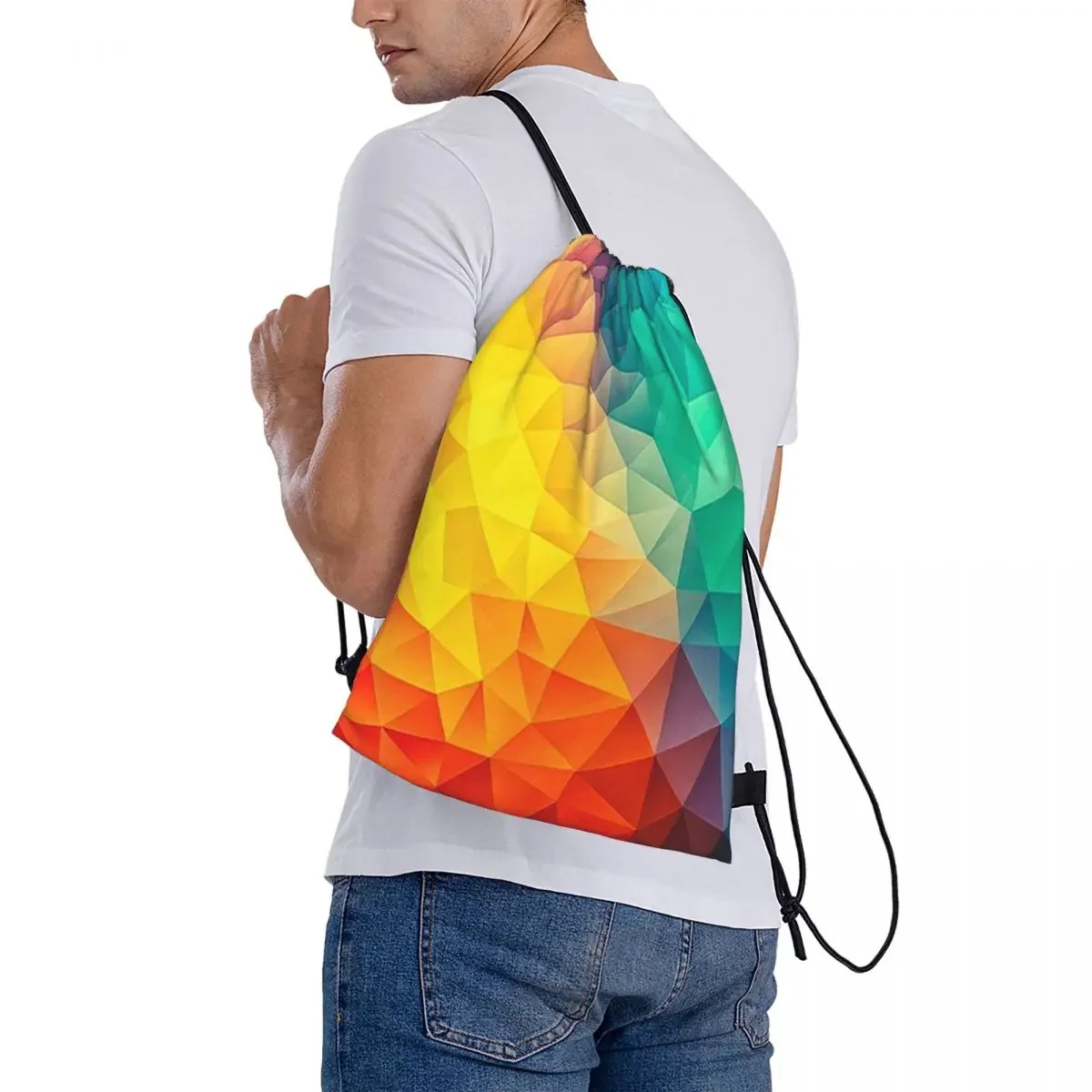 Sacs à dos de peinture Cubizm pour hommes et femmes, sacs à cordon de proximité, sac de sport de poche Bundle, sac à livres pour l'école, multi-documents abstremberg