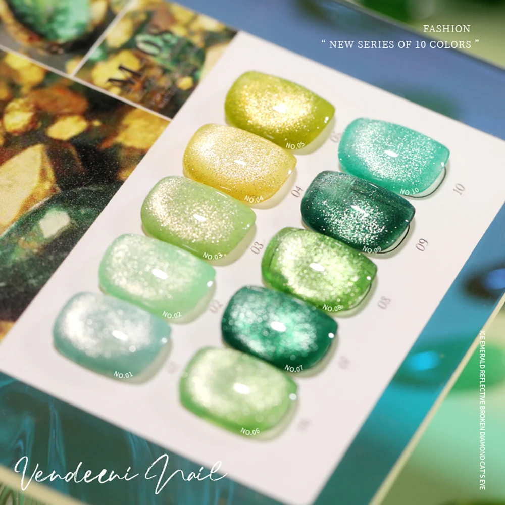 Vendeeni 10 kolorów zielony br – Nail Art Emerald Green recenzja i cena