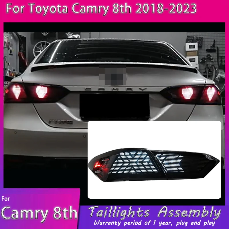 LED RGB Tail Lights for Toyota Camry SE XSE LE XLE TRD 2018-2021 Rear Lights 8th Gen Animation DRL Sequential Indicator
