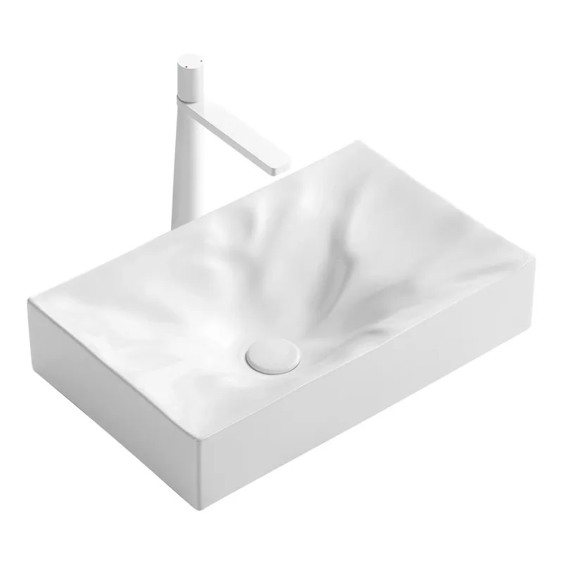 

Landscape Ripple Creative Washbasin Top Basin, Single Basin Ceramic Washbasin Art Basin Balcony Sink Washtray