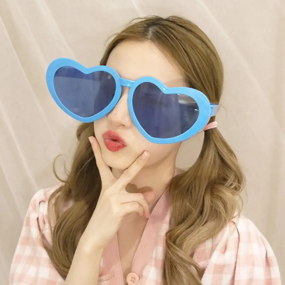 Fashion Large Frame Party Props Masquerade Shades Peach Heart Glasses Big Glasses Glow Glasses