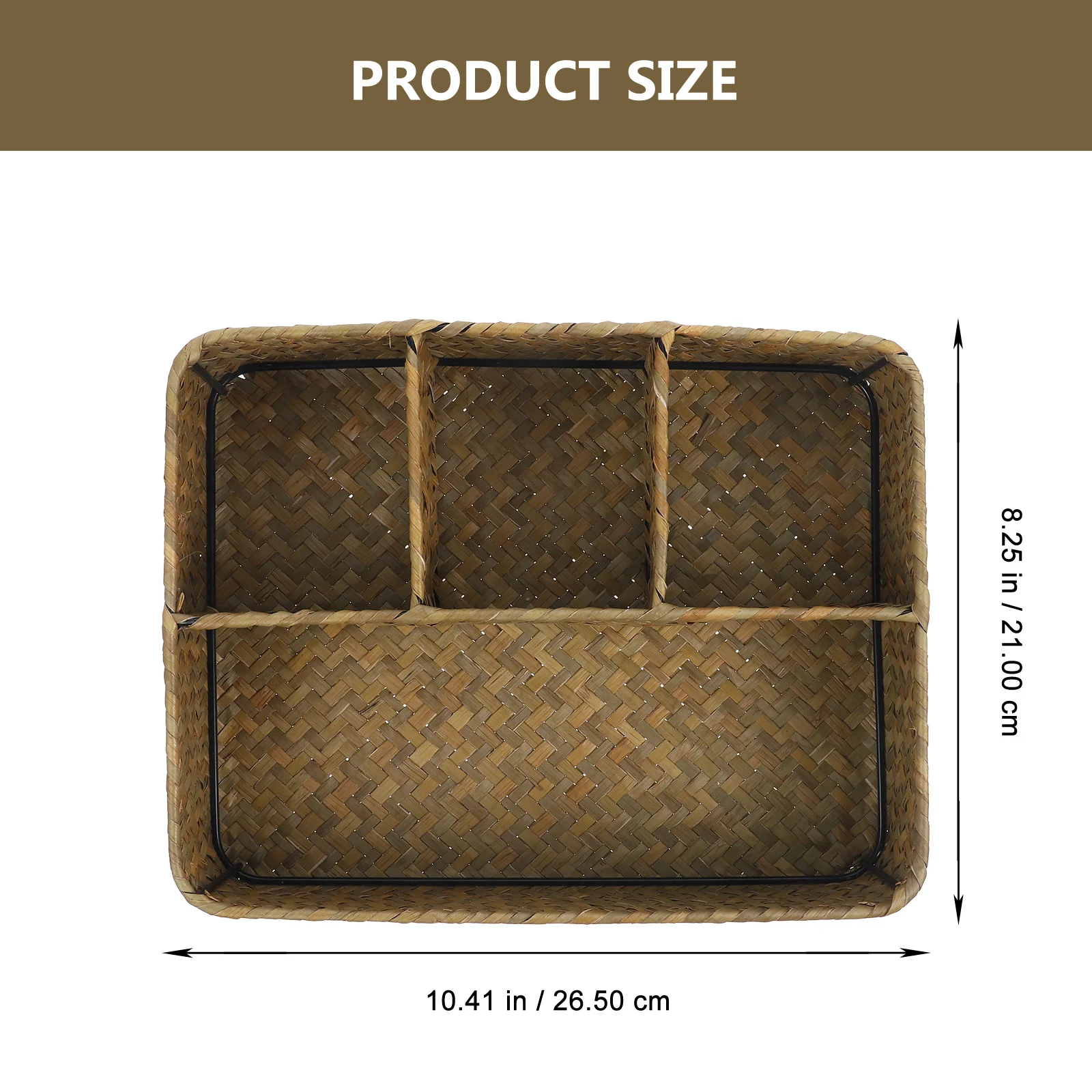 

Woven Seagrass Storage Basket Desktop Coffee Station Organizer Sugar Packet Holder Tea Bag Storage Container Straw Basket