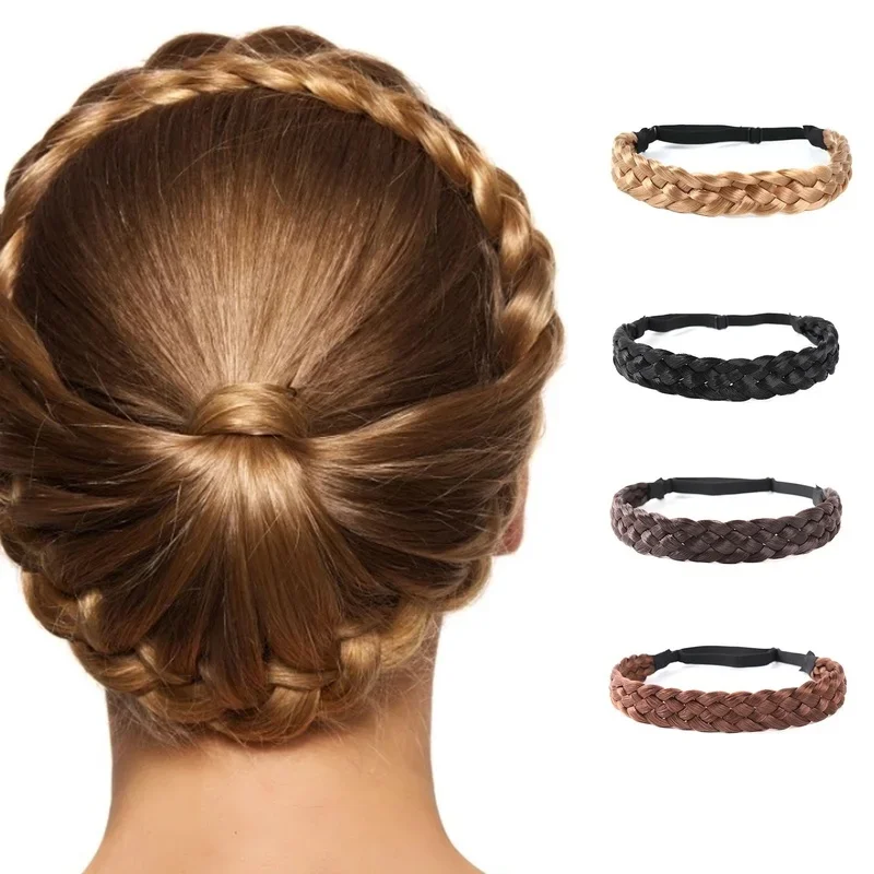 Korean Style Twist Braids Modeling Polyester Wig Headband High Quality  Synthetic Hairpiece Hair Bands Ladies Headwear