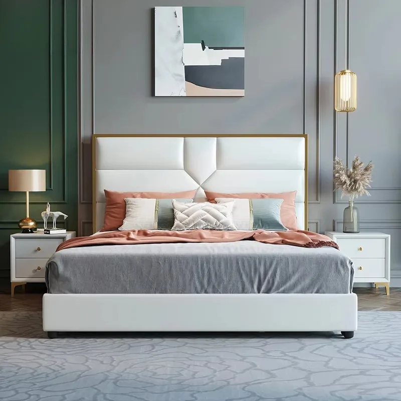Modern Home Furniture Full Size Bedroom Leather Leather Case Bed with Storage