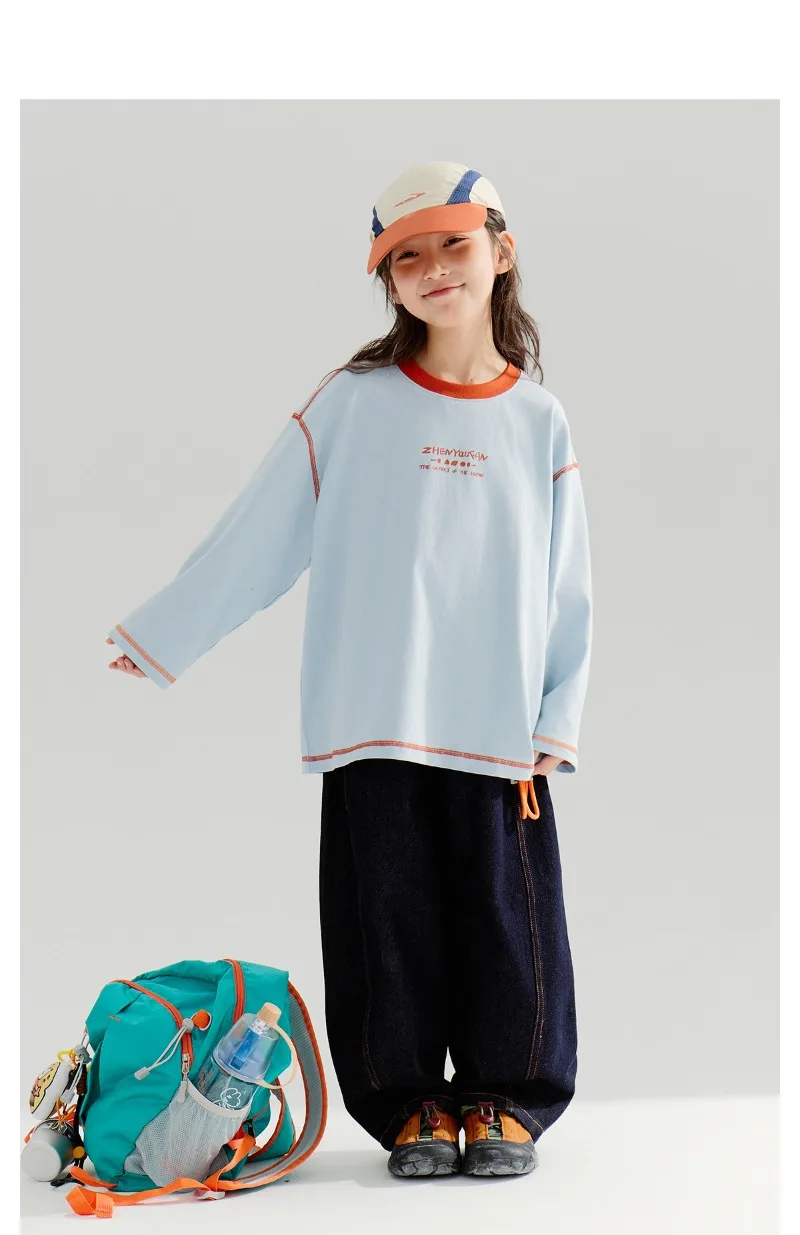 4-14 Jahre Jungen-Jeans UNITIM Herbst Kinder Jungen Trendige Denim-Hose Lose Elastische Taille Junge Teenager Jungen Gerade Hose Junior-Hose – Detail 21