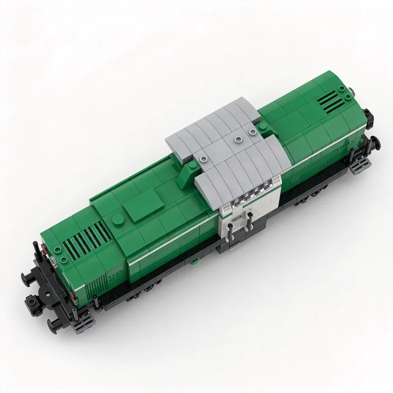 620PCS MOC European Vintage Diesel Shunting Locomotive Train Model Building Blocks DIY Assembly Gifts Adults Collection Desktop