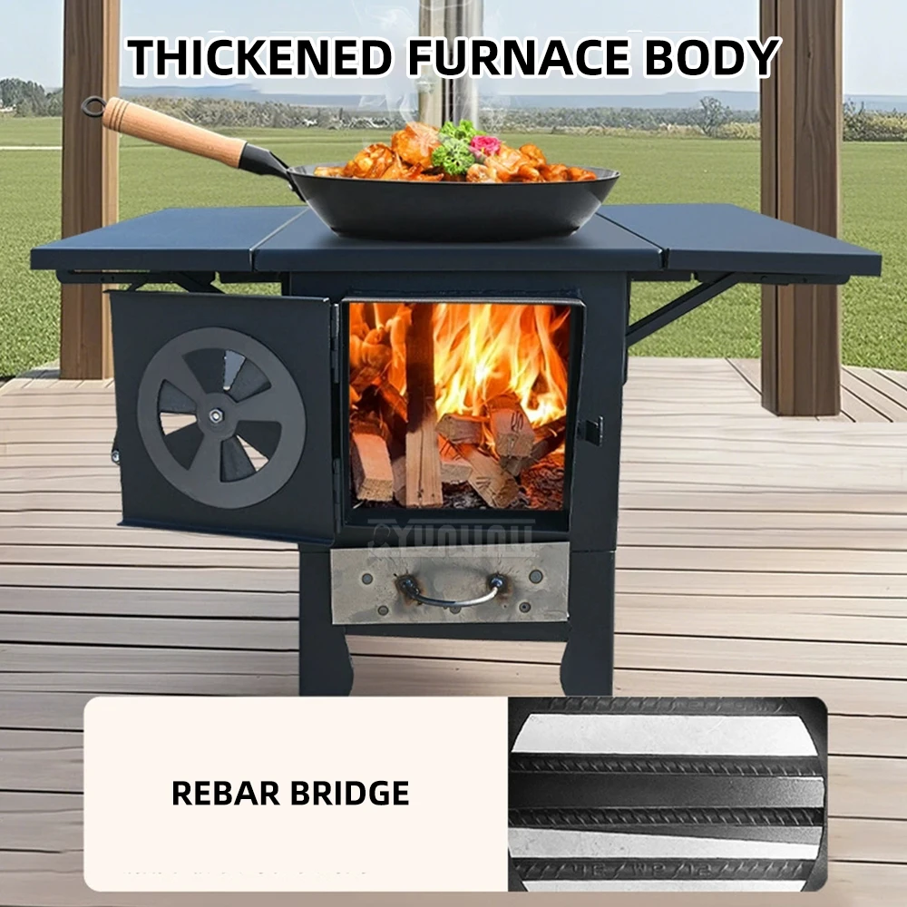 Portable Camping Stove Foldable Wood Stove Durable Outdoor Efficient Wood Burning Cooktop Fogão