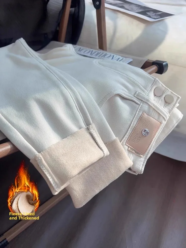 

Slimming High Waist Fleece Lined Skinny Jeans Women's Winter Elastic Tight Fit Bootcut Pencil Pants Stylish Chic Trousers