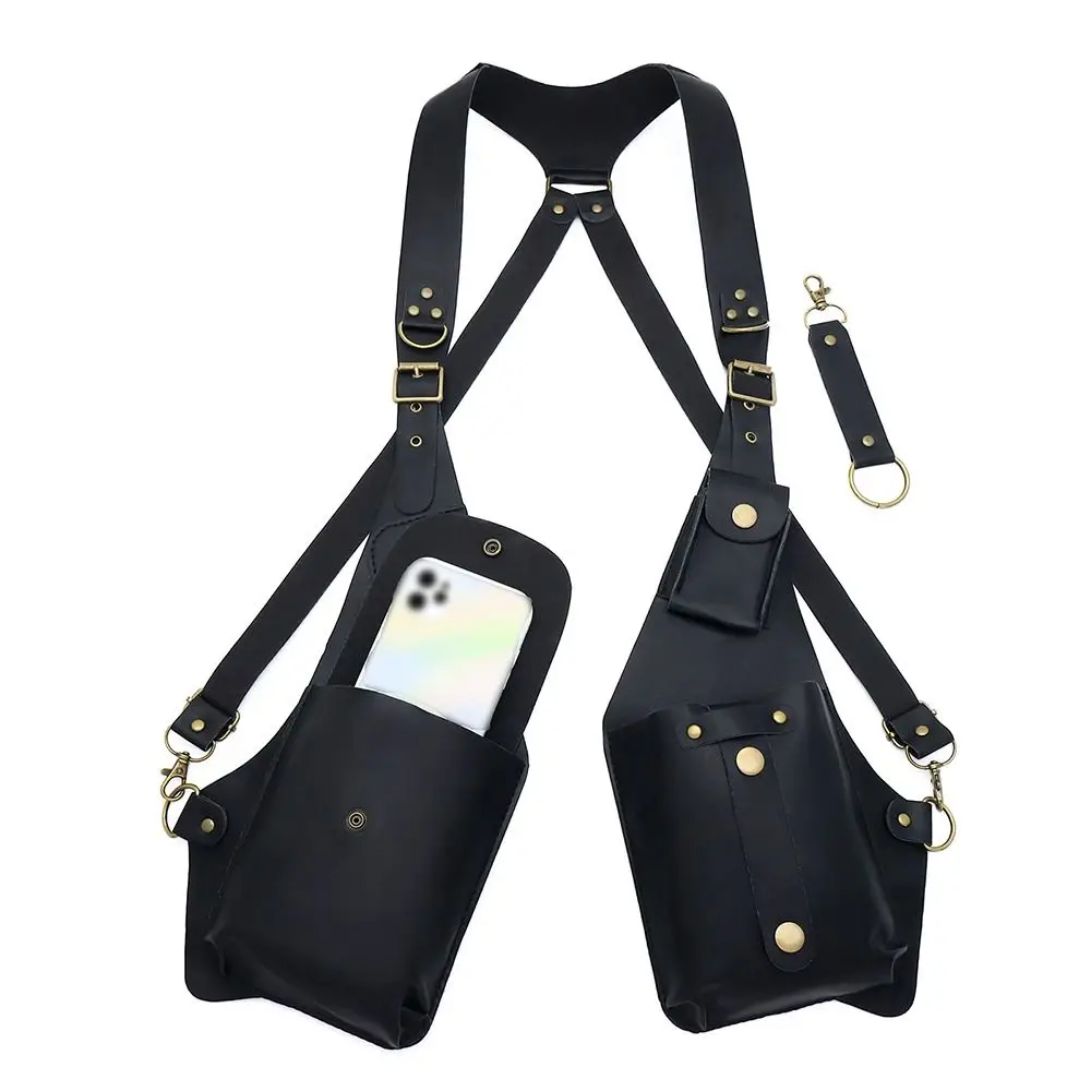 

Vintage Underarm Strap Wallet Pocket Anti-Theft Steampunk Shoulder Harness Bag Vest Bag Gothic Mobile Phone Purse Cosplay