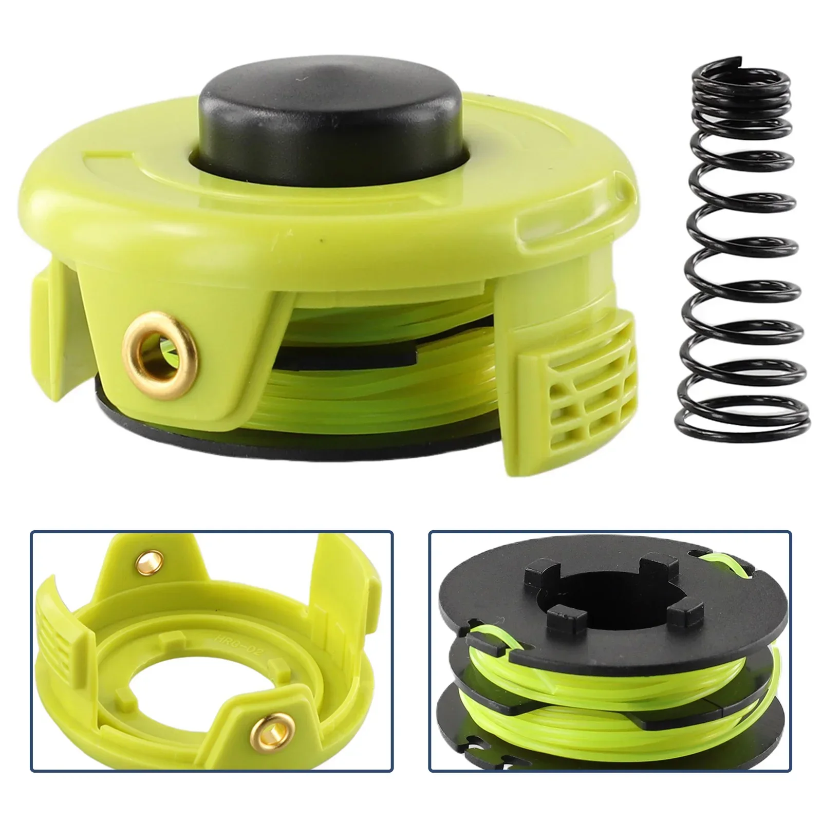 Linha de Carretel de Aparador e Conjunto de Mola de Cobertura para Rac118 1.2 mm Carretel Rlt3525s Substituição Carretel Scap Ferramentas de Aparador de Jardim
