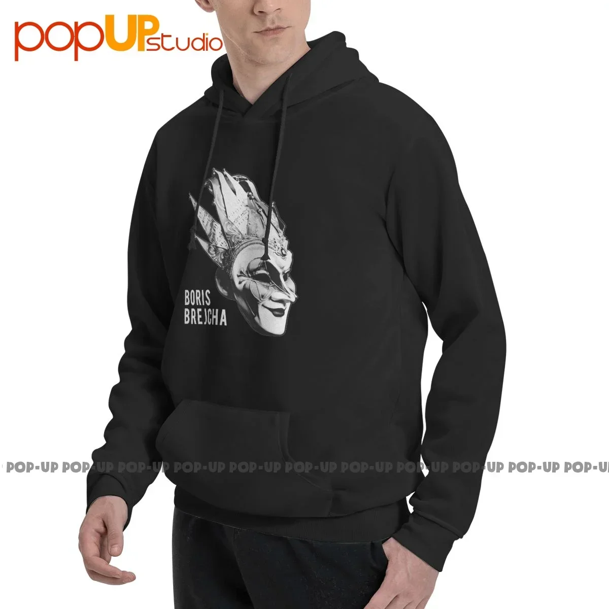 سويت شيرت بقلنسوة بشعار Dj Boris Brejcha، هوديس لطيف وعصري ومريح