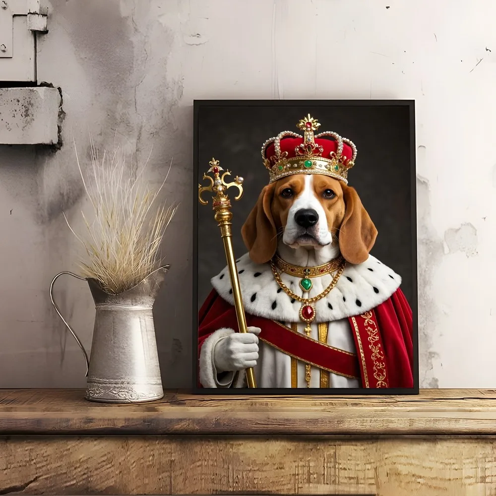 Beagle Dog Pet Portrait Retro Poster Sticky Wall Art Printing Waterproof Home Living Bed Room Bar Hallway Aesthetic Decor