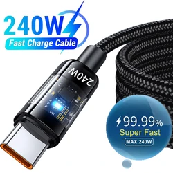 240W USB Type C Cable Fast Charging Cable For Laptop Tablet iPad iPhone17 16 15 Samsung Xiaomi17 Huawei USB C Charger Cord 1m 2m