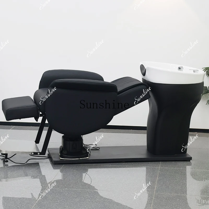 Ceramic basin hair salon special chair lifting rotating shampoo bed TF