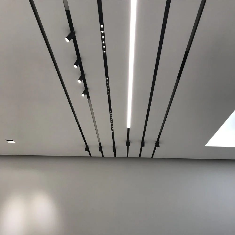 New Arrival Ceiling Recessed Aluminum Magnet Rail Lighting System Tuya Smart Control Dimming Cob Spotlight Led Track Rail Lights