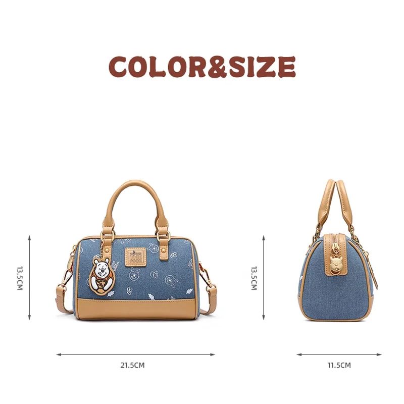 Disney Winnie the Pooh Boston Pillow Bag New Women Fashion Single Shoulder Cross Shoulder Handbag ﻿