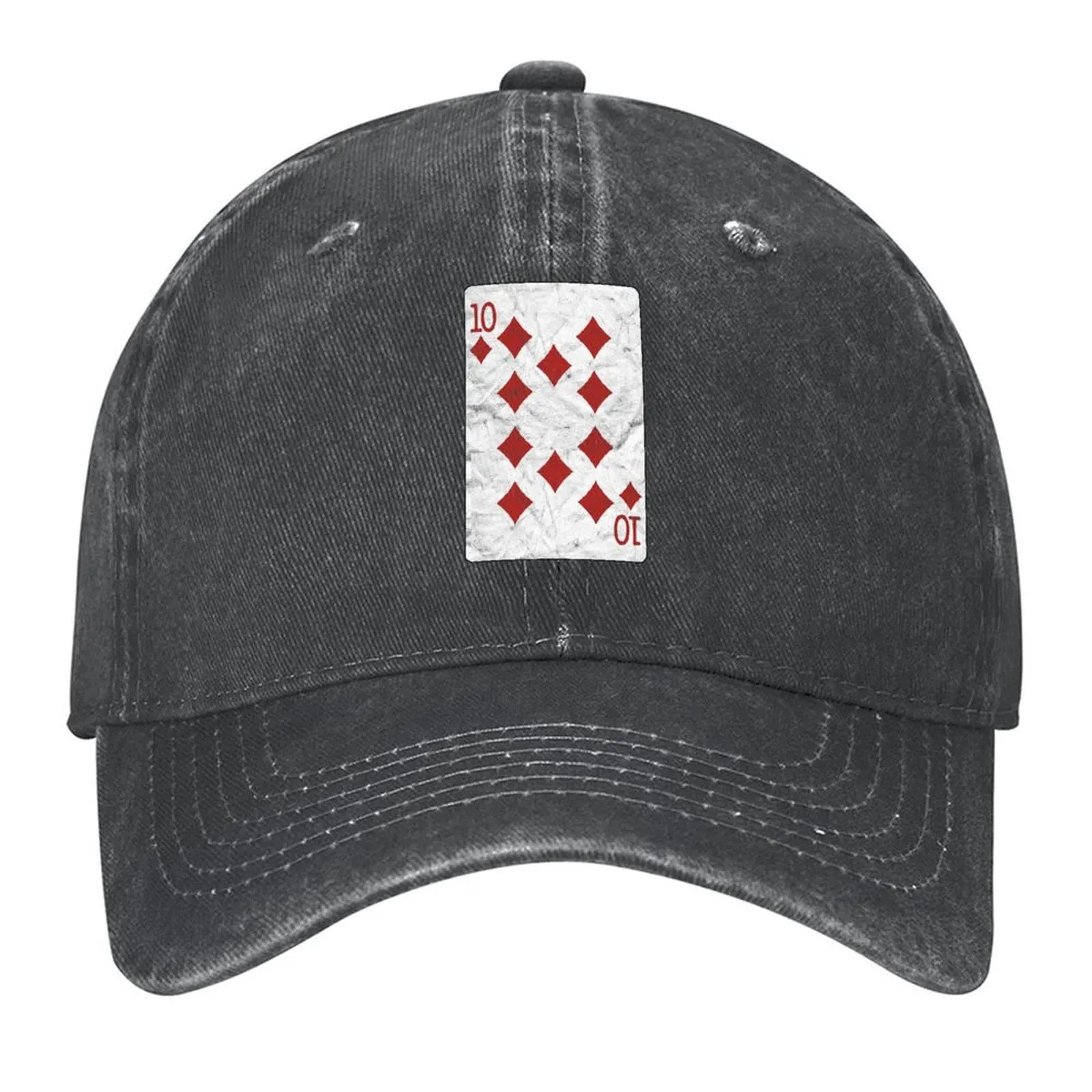 

Playing Cards 10 of Diamonds (distressed design) Baseball Cap Vintage Golf Cap tactical cap cute Girl'S Hats Men's