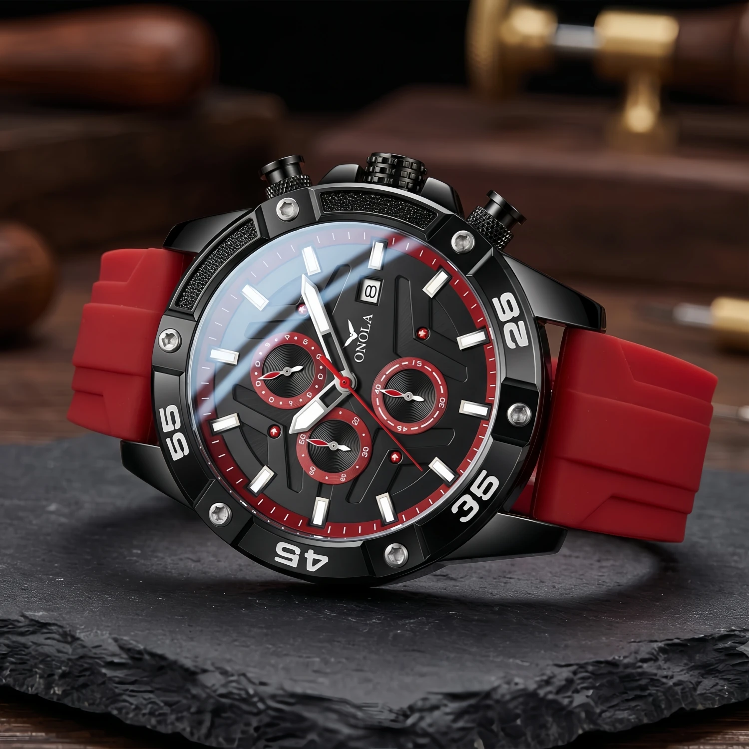 ONOLA New High Quality Men\'s Watch Fashionable Luminous Waterproof Military WristWatch Clock Multi Functional Quartz Watches