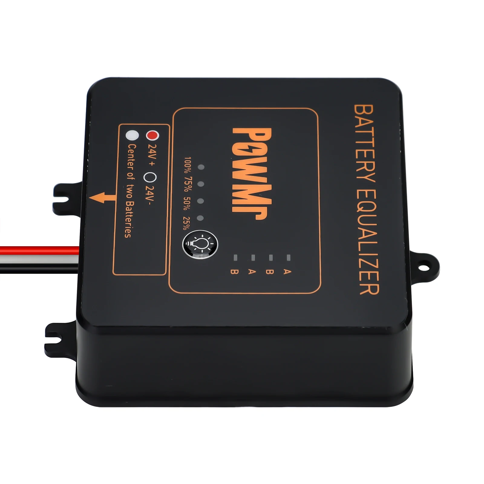 PowMr New Battery Equalizer For Two Pieces 12V Gel Flood AGM Lead Acid Batteries Battery Balancer