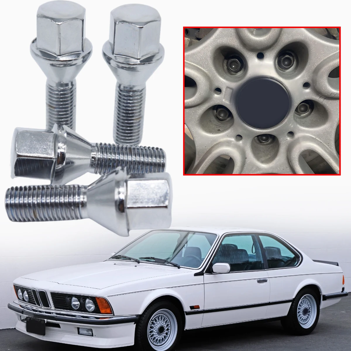 

4/5pc Car Wheel Tyre Nut Stud Lug Bolt Screw Replace Longer for BMW 6 Series E24 E63 E64 628 630 633 635 CS CSi Repair Kit Parts