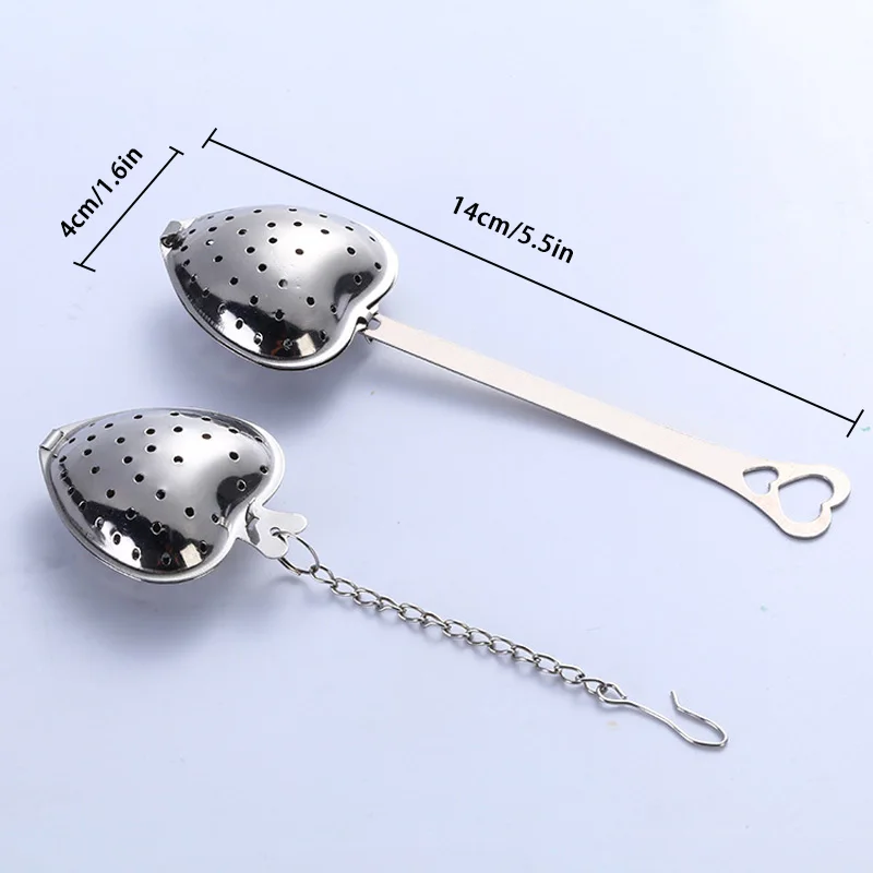 1pc Heart-shaped Tea Sink Tea Filter Stainless Steel Durable Mesh Tea Strainer Kitchen Accessories