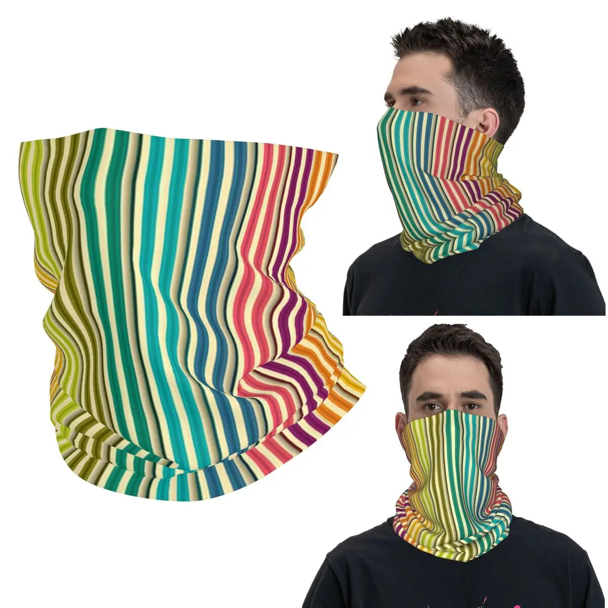 

Vertical And Horizontal Diagonal Stripe Design Pattern Bandana Neck Cover Printed Mask Scarf Warm Balaclava Outdoor Sports