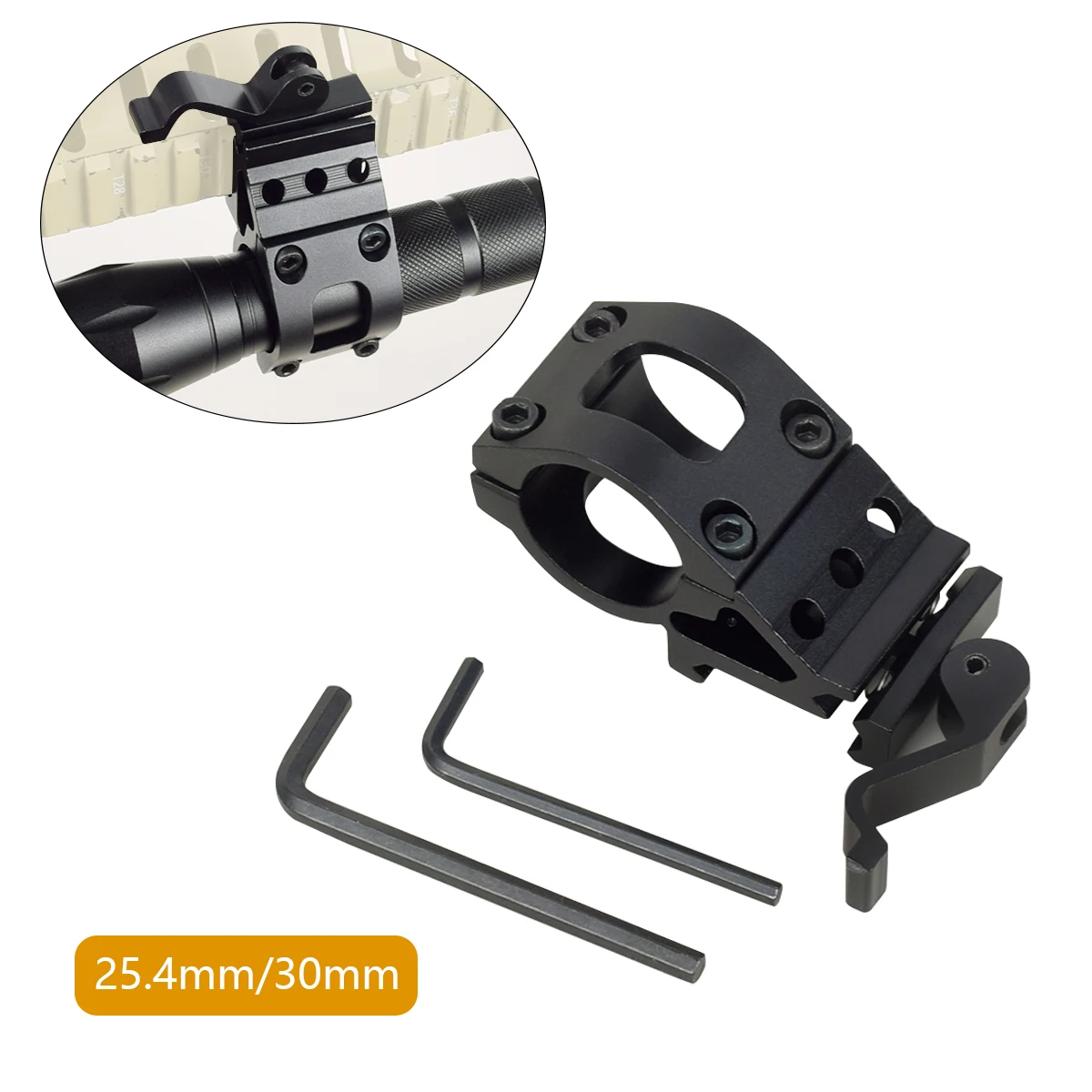 

Тактическое крепление для фонаря 30 мм, смещение 45 градусов, для планки Пикатинни 20 мм, быстросъемное, для охоты и страйкбола