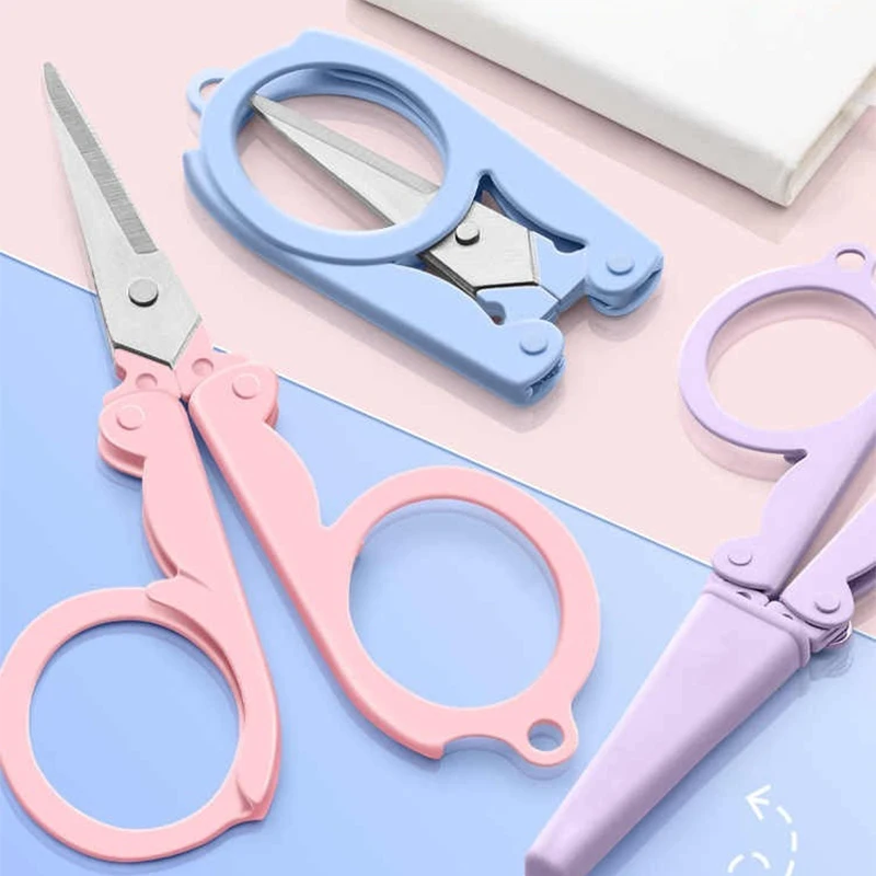 3PC Mini Portable Scissors, Simple Scissors, Student Office Manual Scissors, Lightweight Hanging Hole Student Specific