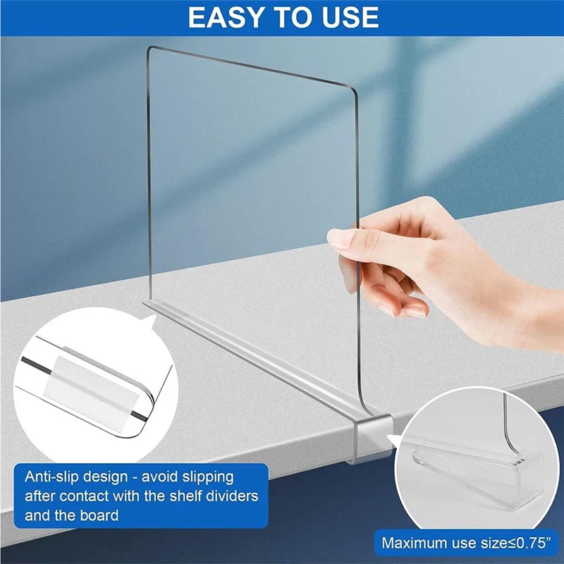 

Discount Transparent Divider Baffles For Closet Organization, Suitable For Wardrobe Bookshelves To Organize Clothes