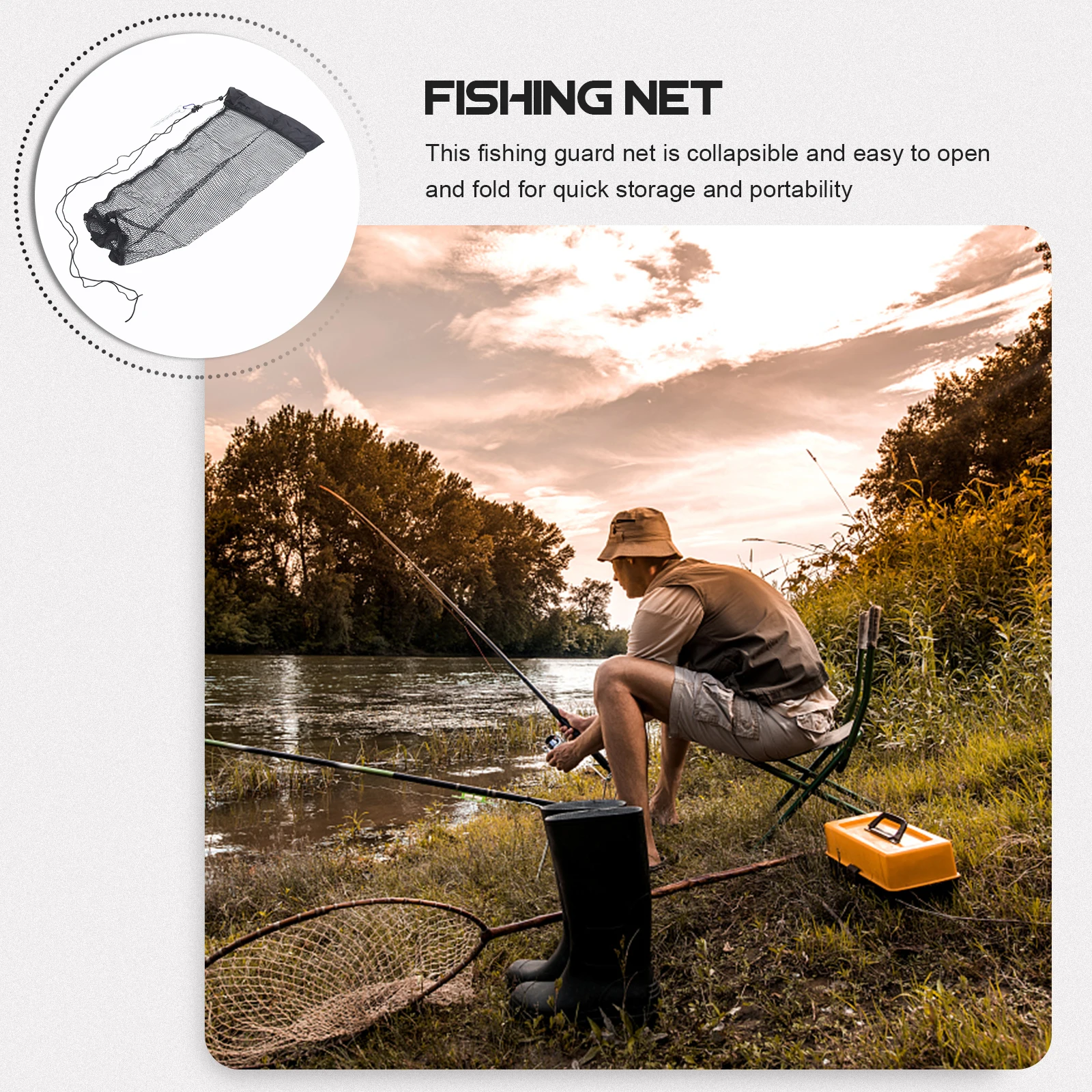 

Thickened Fishing Net Foldable Mesh Cage Guard Durable Nylon Quick Dry Easy Clean Portable Fish Crab Shrimp Lobster Catching