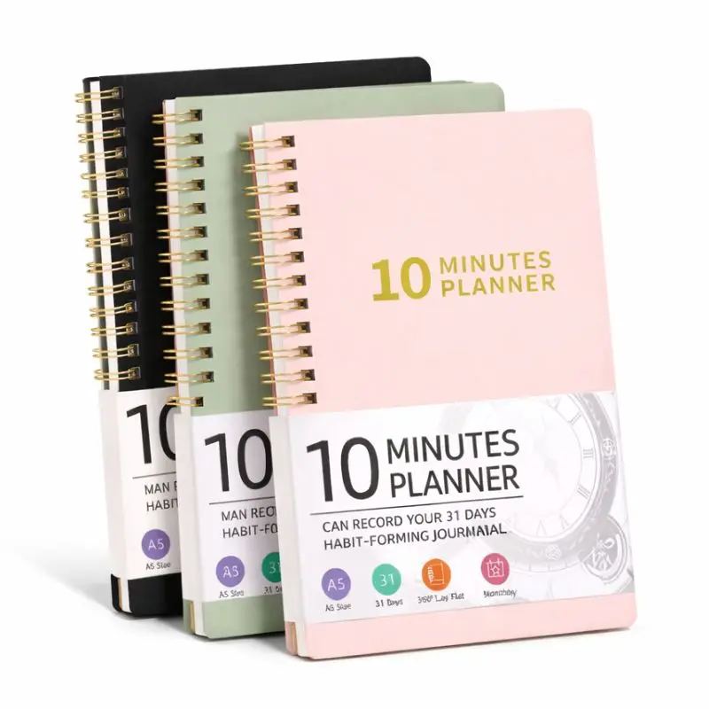 A5 5.71 X 8.15-Inch 10-Minute Planner, Can Be Changed Once a Month to Improve Efficiency and Self-Discipline