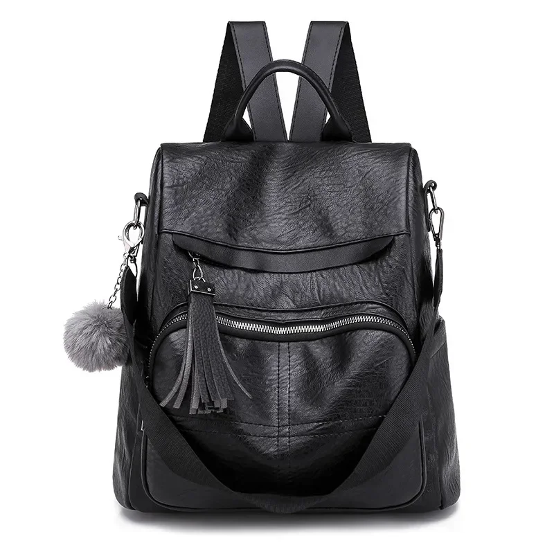 Women Backpack Purses 2024 New High Quality Leather School Bags Large Capacity Ladies Travel Bagpack Girls Bookbag Shoulder Bags