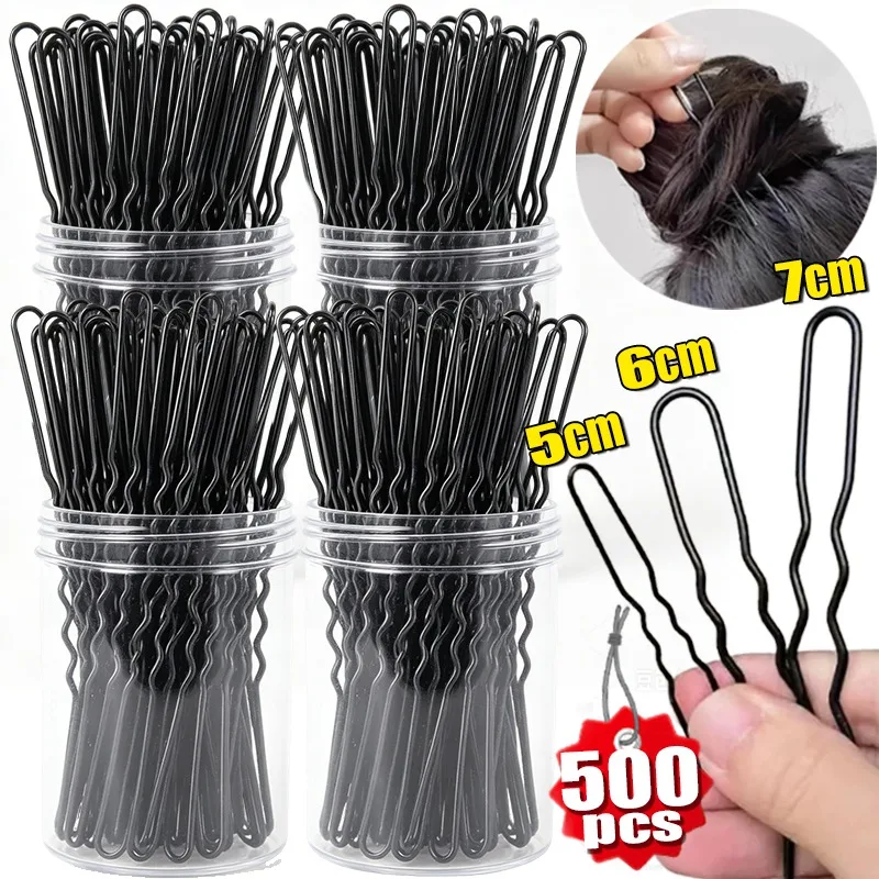 Pince à cheveux en U noire invisible pour coiffure droite et fixation de chignon bouclé, accessoire capillaire durable, vente en gros