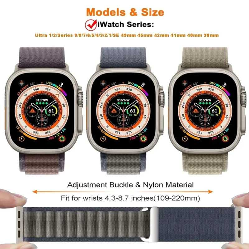 Pasek Alpine Loop do Apple Watch Band 49 mm 44 mm 45 mm 40 mm 41 mm 42 mm 38 mm Bransoleta Correa IWatch Ultra Series 9 8 7 SE 6 5 4 3 2