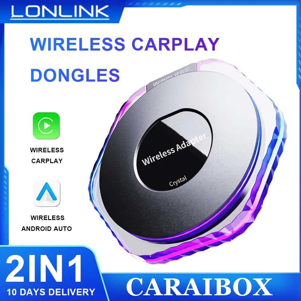 LONLINK carplay wireless adapter box car machine Android/ Carplay Wired to Wireless USB Plug and Play Smart Link Automatic