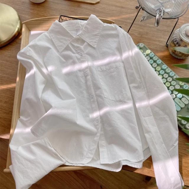 Elegant Fashionable Simple Commuter Shirt Women's Spring Autumn New Style French Style Slim Fit Long Sleeve Top