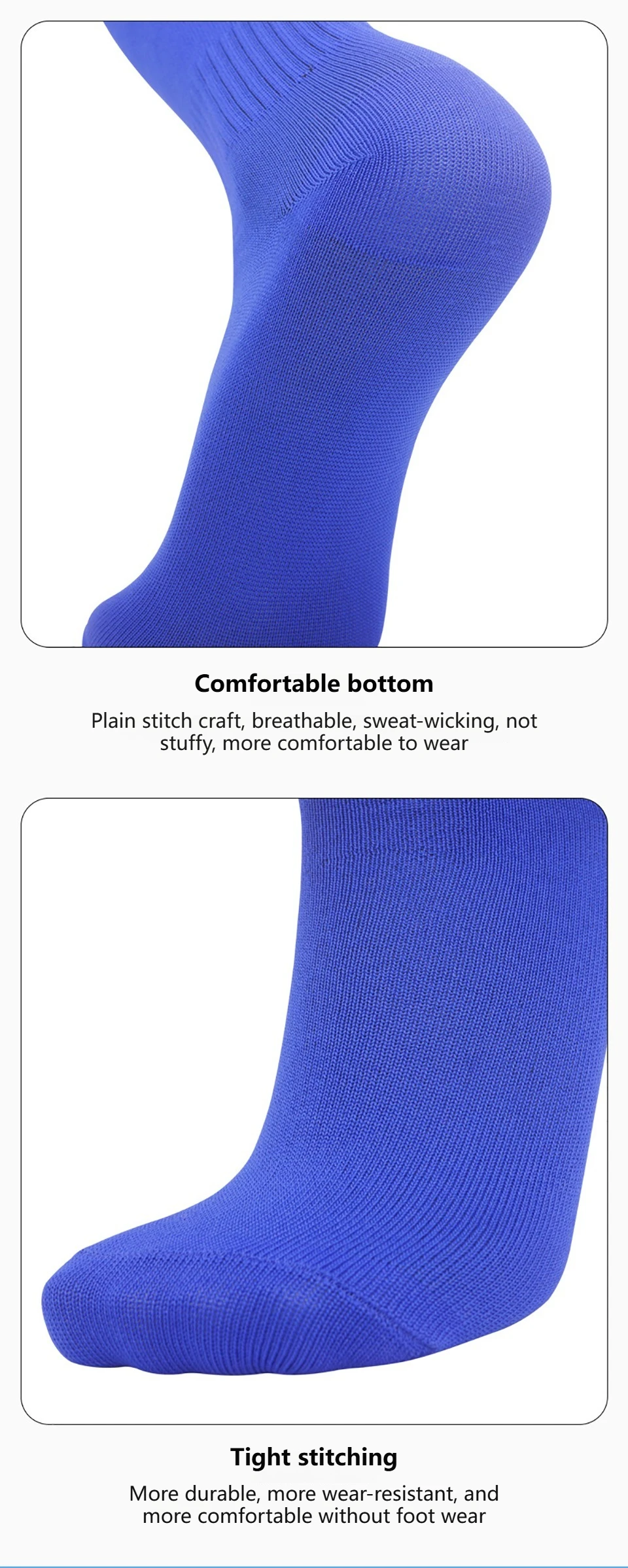Loogdeel Fußballsocken, lange Röhrensocken aus Baumwolle für Erwachsene und Kinder, Leggings, Strümpfe, rutschfeste Fußball-, Baseball-, Lauf- und Sportsocken – Detail 7