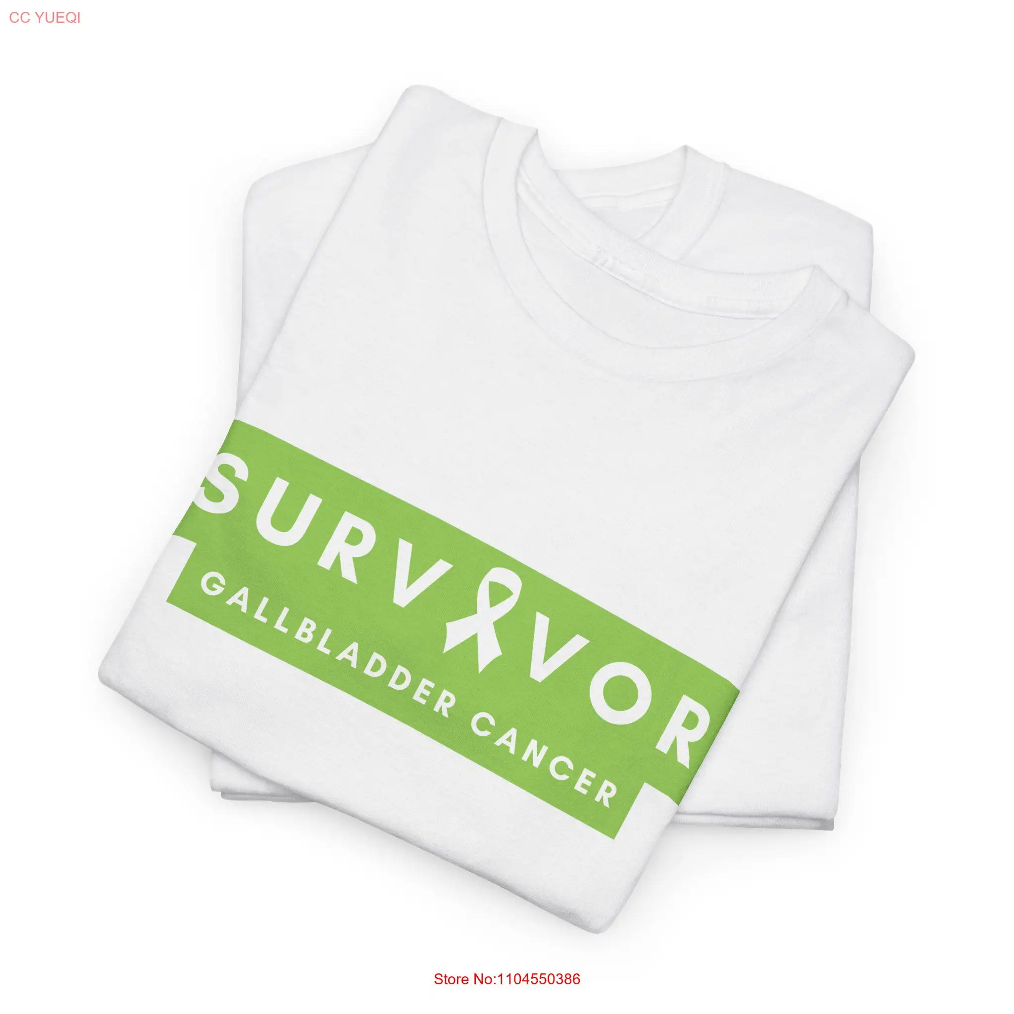 Gallbladder Cancer Survivor Heavy Cotton T Shirt long or short sleeves