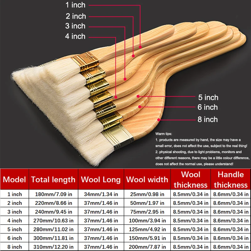 

Wool brush, latex paint, paint, wood handle, soft bristles that are not easy to fall off, brush, wall cleaning, brushing