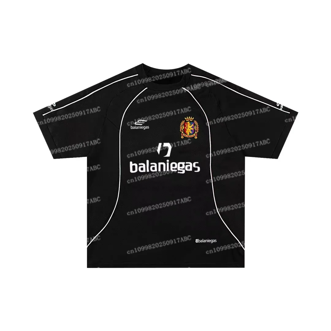 Letnia męska koszulka piłkarska z krótkim rękawem Balaniegas B Home, luźna koszulka męska/damska, koszulka damska, koszulka dziecięca