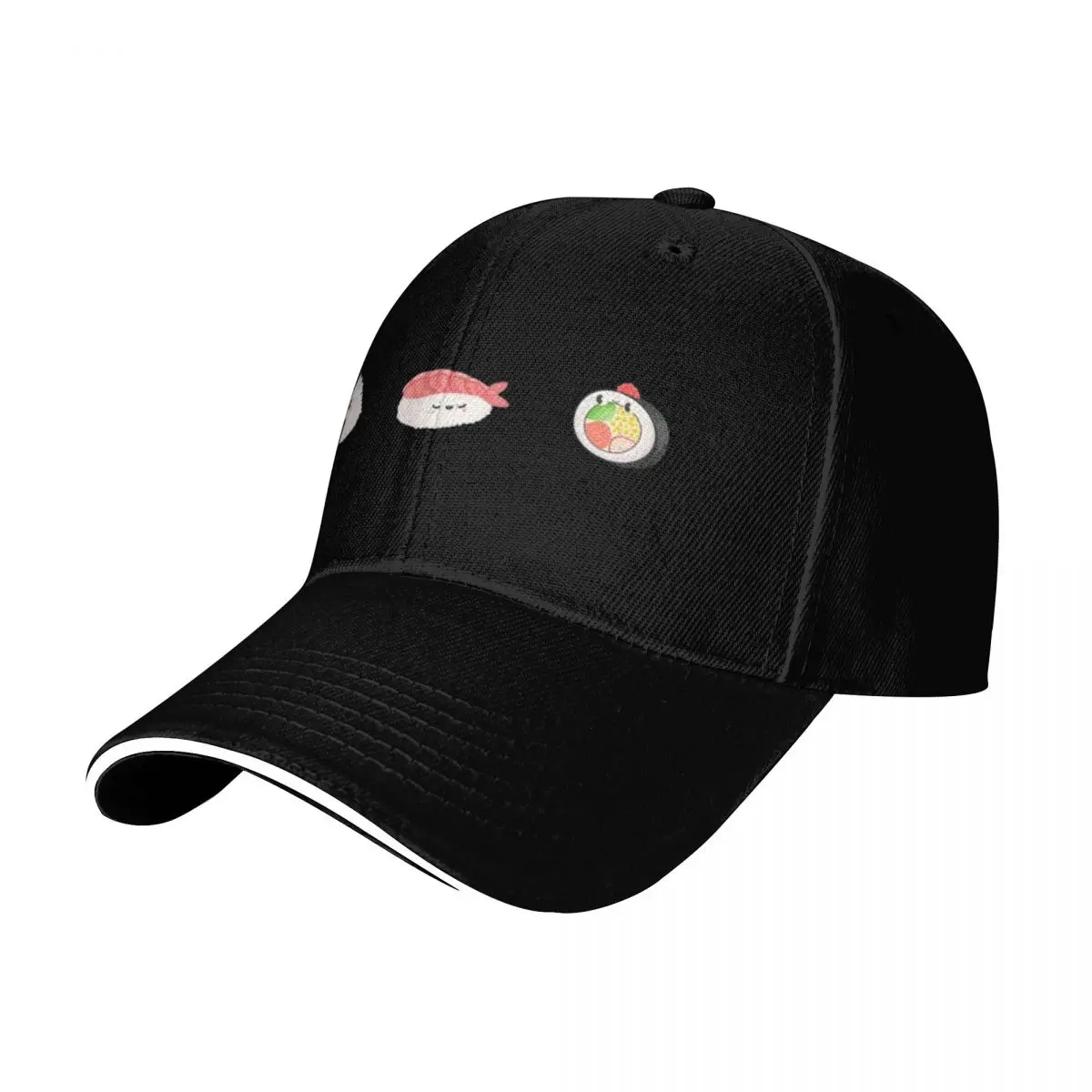 Happy kawaii sushi pattern sticker pack sushi set Baseball Cap Men Women Casual Summer Sport Sun Cap