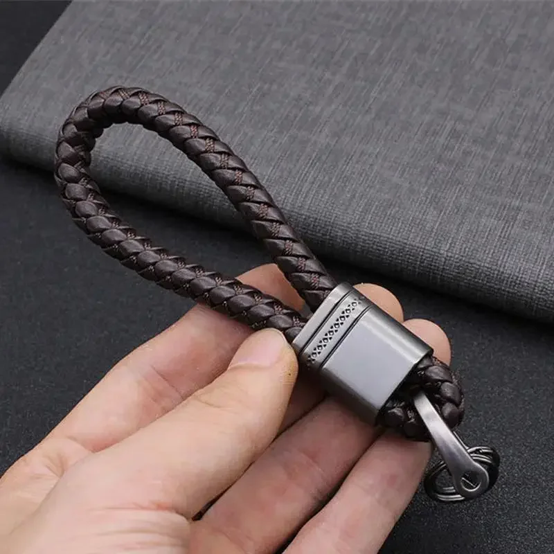 Handcrafted Faux Leather Keychain for Men And Women Durable Stylish Versatile Accessory with Horseshoe Buckle image 4