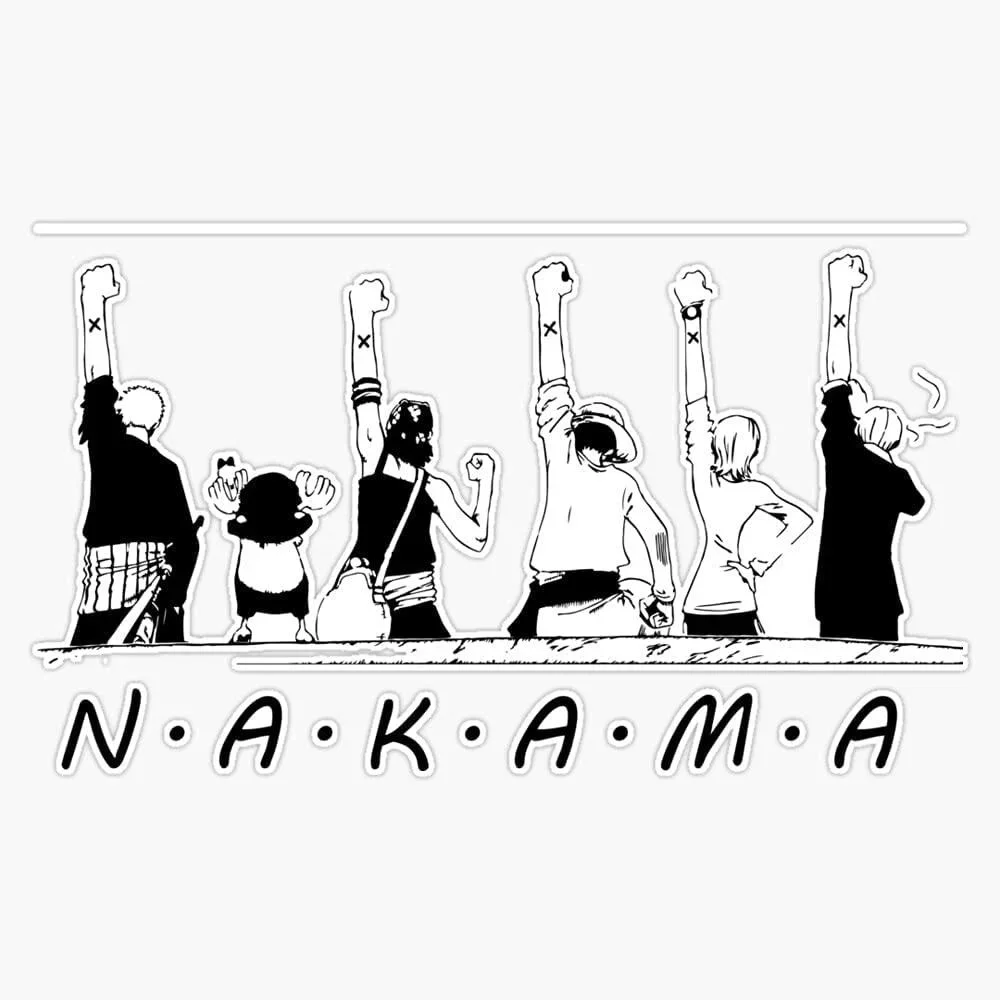 For JB Print Nakama One Piece Salute Vinyl Decal Sticker Car Waterproof Car Decal Bumper Sticker 5