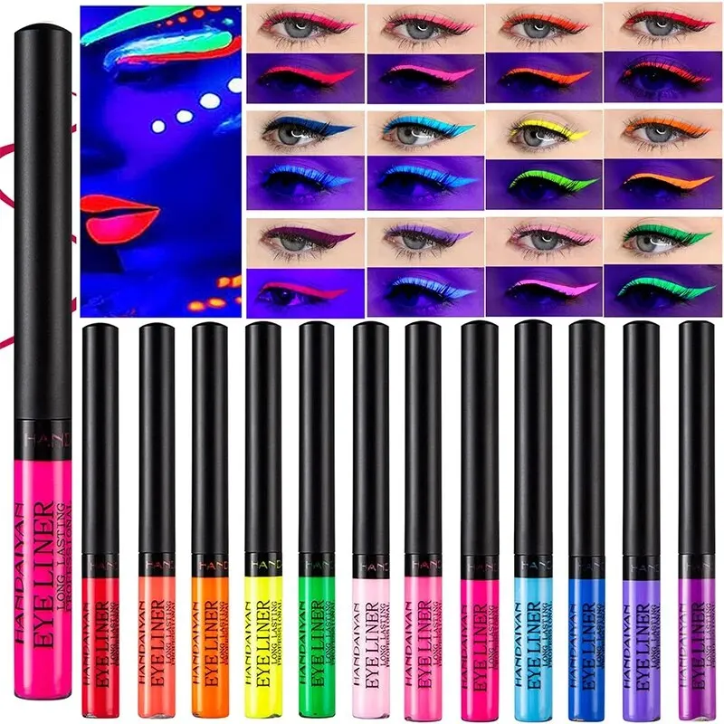 Colorful Liquid Eyeliner Set,10 Colors Metallic Shimmer Glitter Eyeshadow, Long Lasting Waterproof Sparkling Eyeliner Eye Shadow